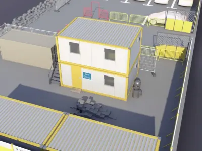 Two Story Site Cabin 3D model