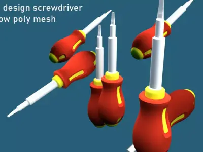 My modern design screwdriver or tournevis Low-poly 3D model