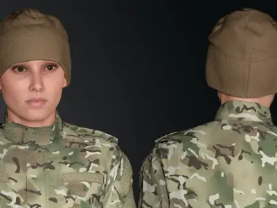 Tactical Beanie Fleece Watch Cap  Low-poly 3D model