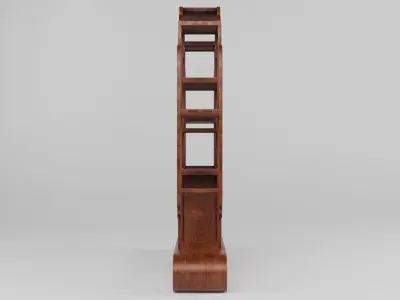 bookshelf asian style display shelf 3D model