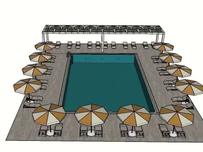 SWIMMING POOL Low-poly 3D model