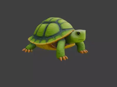 Cartoon Turtle Stylized Game-Ready 3D Model with PBR Textures Low-poly 3D model