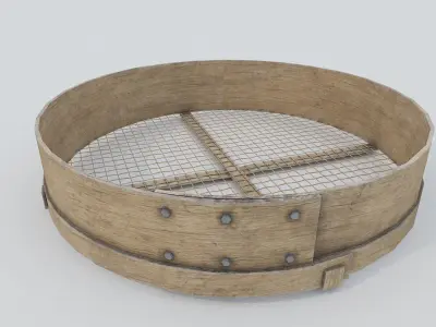 Wooden Sieve PBR  Low-poly 3D model