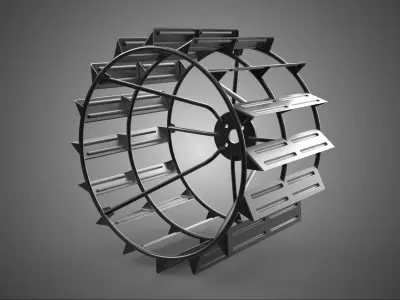 2 DOUBLE TREAD LONG WIDE TRACK CAGE WHEEL TRACTOR TYRE TIRE RIM 3D model