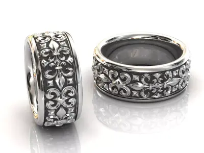 Gothic Band Ring 3D print model