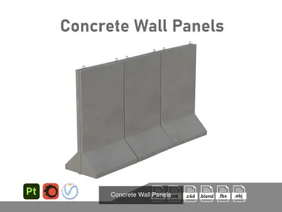 Concrete Construction Materials Collection 3D Model Pack