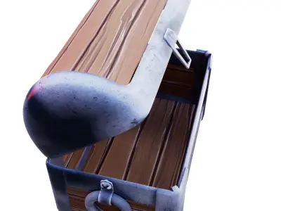Chest with painted texture Free 3D model