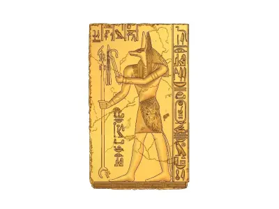 Ancient Egyptian Anubis Relief 3D print model