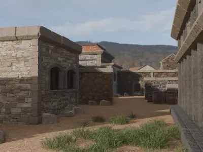 Mountain Village Settlement 3D model get