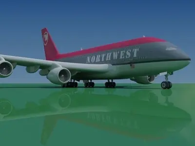 North West Airbus A380 3D model