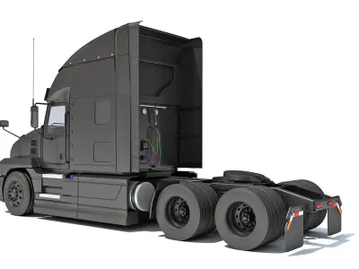 Sleeper Cab Tractor Truck 3D model