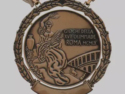 Olympic Boxing Medallion 1960s Low-poly 3D model