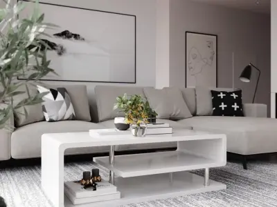  Replica Sublime Contemporary Coffee Table Model, White 