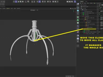 Metal Claw 11 with RIG 3D model