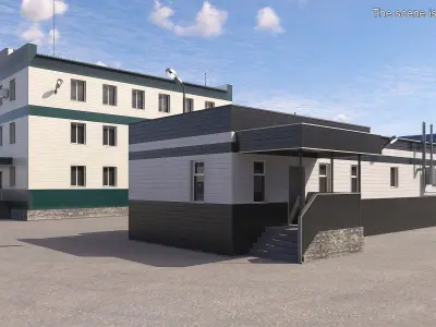 Commercial Facility with Garages 3D model