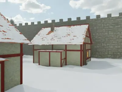 Winter Castle Town 3D model by hamidpooya