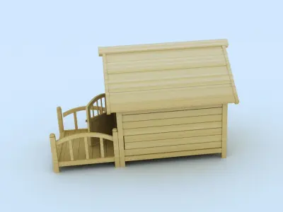 Doghouse wooden dog house 3D model purchase