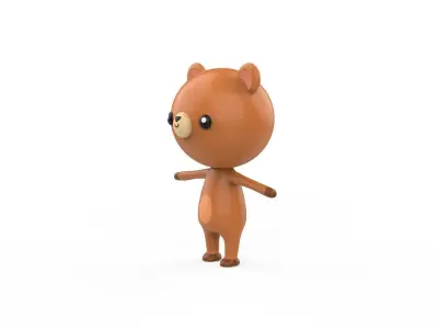 Stylized Character Bear v001  Low-poly 3D model