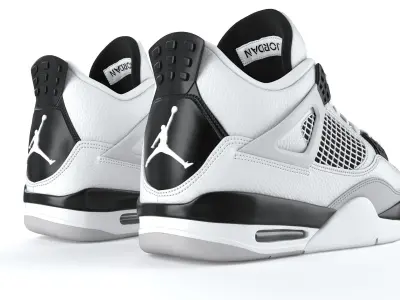 Jordan 4 Retro Military Black PBR 3D model