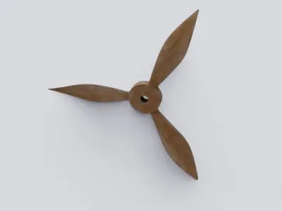 Fan 3D model propeller clock - propeller Low-poly 3D model