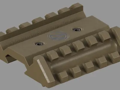 45 Degree Dual Side Angle Mount - LOW POLY Free low-poly 3D model