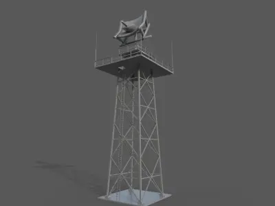 Radar Tower Free low-poly 3D model