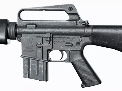 M16 Tactical Colt M16A1 AR 15 Low-poly 3D model