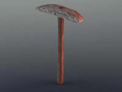 Pickaxe - Stone Low-poly 3D model