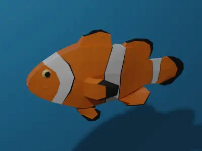 clownfish - Pez payaso Lowpoly  Free low-poly 3D model