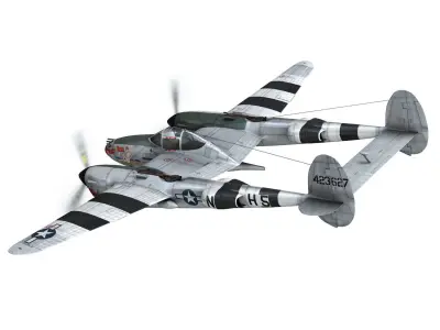 Lockheed P-38 Lightning - Kozy Koza 3D model