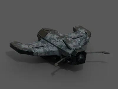 Spaceship starship scifi space futuristic cyborg low poly  Low-poly 3D model