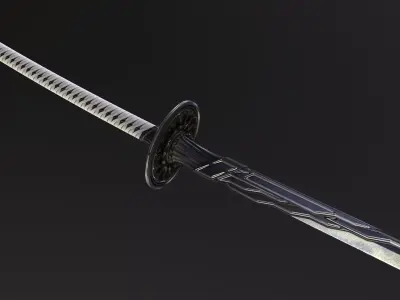 Fantazy Katana Sword Melee Weapon Low-poly 3D model purchase