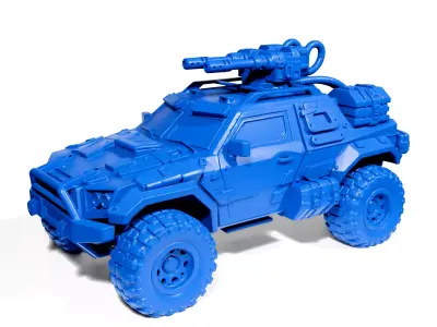 Post-apocalyptic off-road vehicle 3D print model