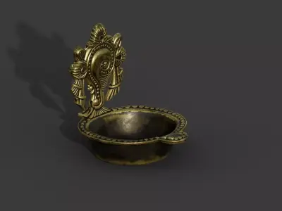 Small Brass Conch Lamp Low-poly 3D model
