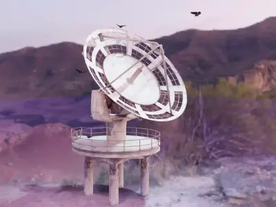 radio satellite dish Low-poly 3D model