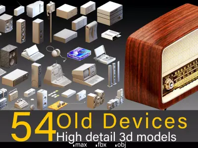 54 Old Devices- High detail 3d models 3D model