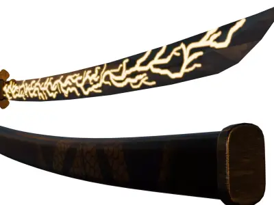 Darkbolt Katana Sword 3D model
