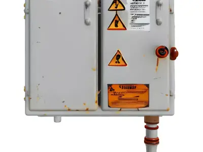 Industrial Electrical Control Box Low-poly 3D model purchase