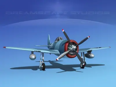 Republic P-47D Thunderbolt V06 3D model