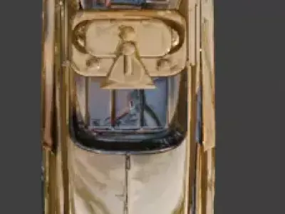 Luxury Gold Metallic Super Yacht 3D Model 3D model