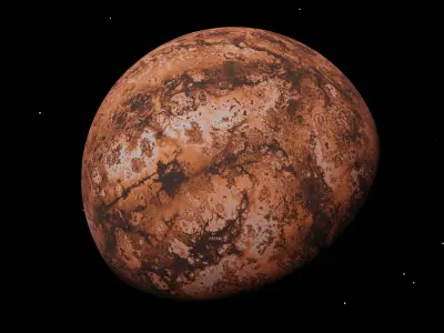 Sci-Fi Customizable procedural Planet Low-poly 3D model