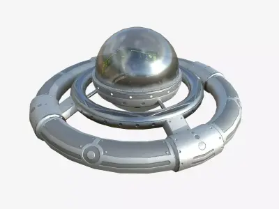 Alien Spaceship UFO E01 Steel - Sci Fi Spacecraft Design Low-poly 3D model