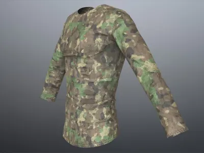 Military Camo Shirt Low-poly 3D model