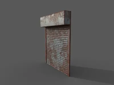 Metal industrial door Low-poly 3D model purchase