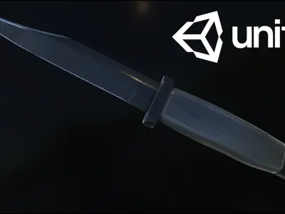 Low poly Knife four different knives Low-poly 3D model