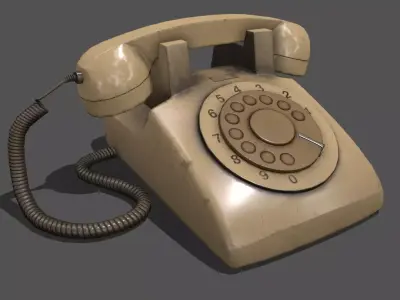Lowpoly Pbr Vintage Phone Low-poly 3D model