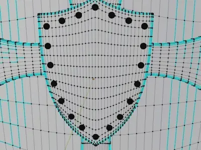 Cross Shield High-poly 3D model
