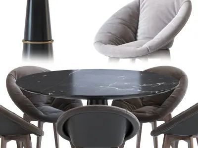 Chair Vincent Sheppard and Agra Dining Table 3D model