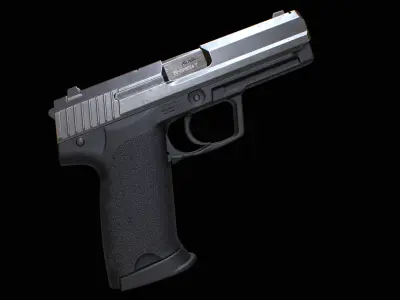 USP 45 Low Poly PBR  Pistol - FPS Weapon  Low-poly 3D model