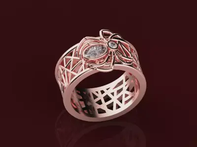 Antique Spider Ring 3D print model